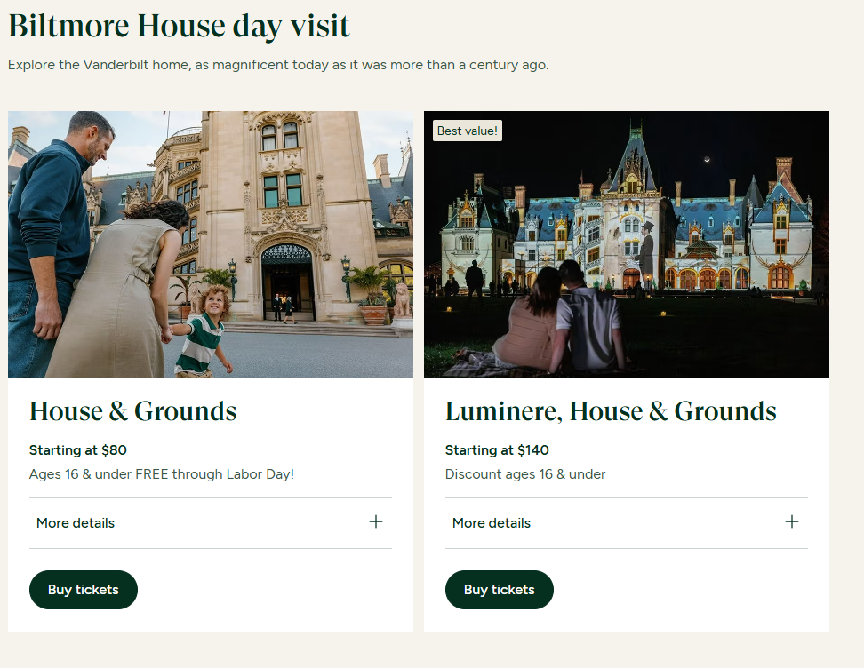 Biltmore Estate Admission Ticket