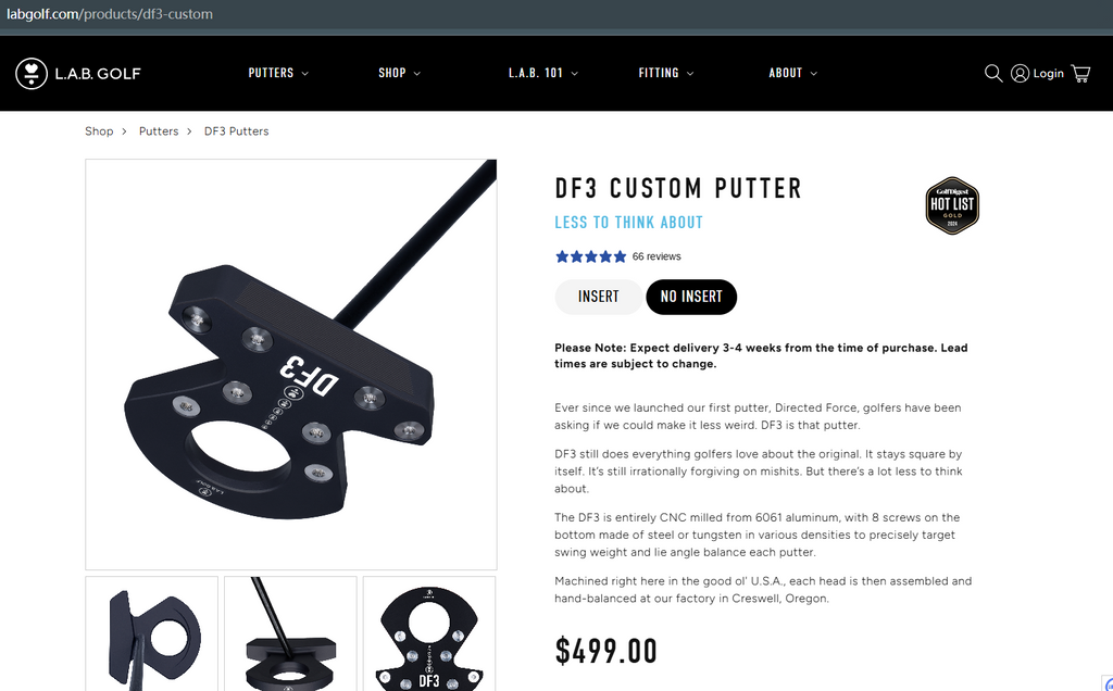 L.A.B. DF3 DF3i Putter