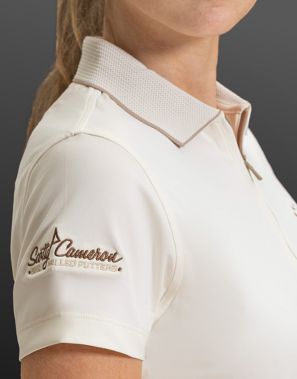 Women's 7 Point Crown Zip Neck Polo Shirt